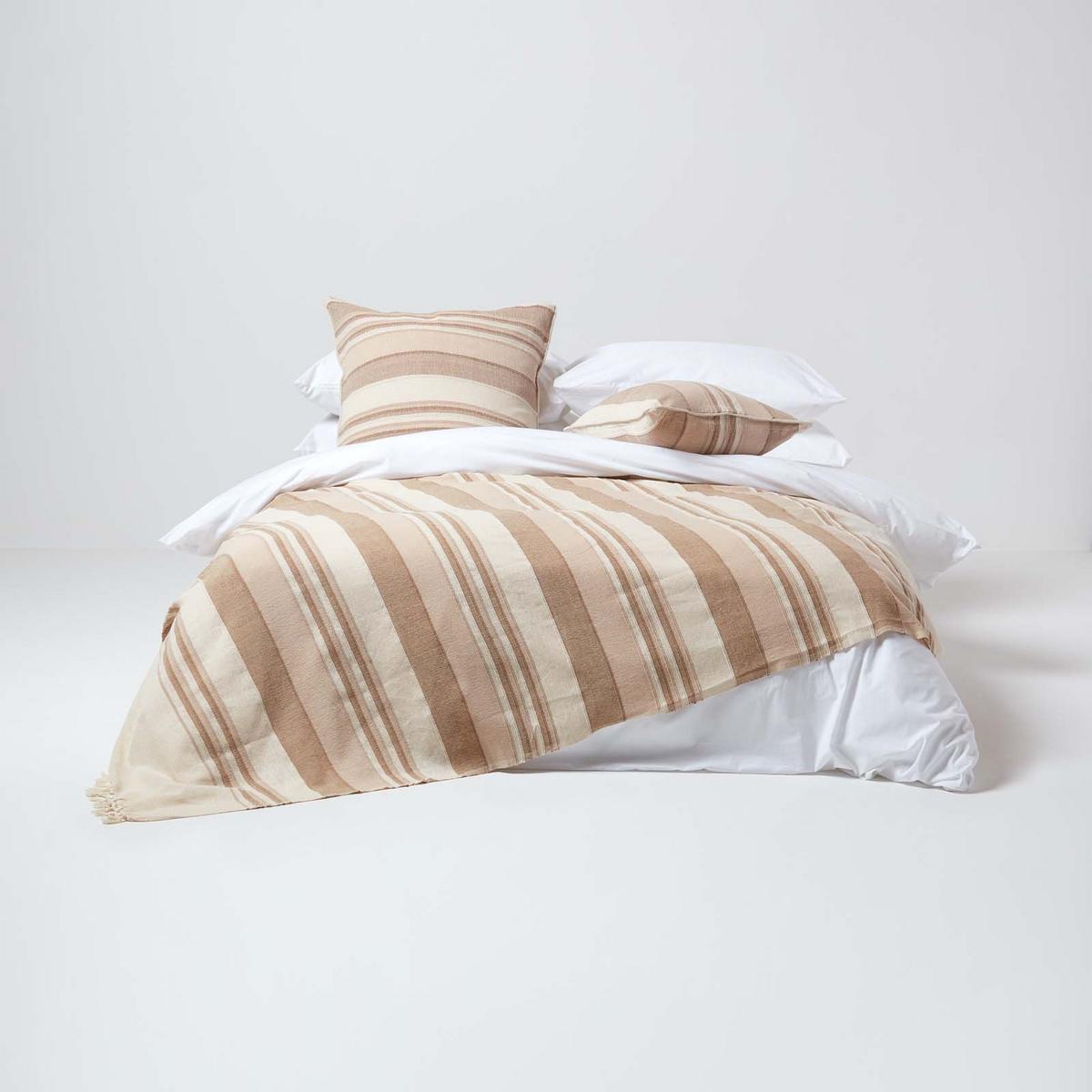 KISSENHÜLLE Morocco Stripe 45/45 cm, 100% Baumwolle - Beige, Textil (45/45cm) - Homescapes