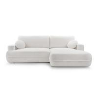 ECKCOUCH L Form Peoni Weiß 267/168/87 cm mit Schlaffunktion R - Schwarz/Weiß, Kunststoff/Textil (267/168cm) - AX Living