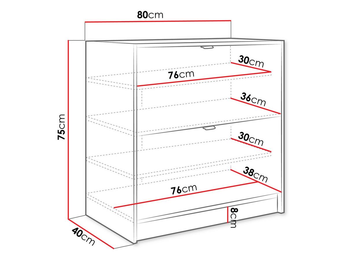 SCHUHSCHRANK Tireno 2K - Goldfarben/Schwarz, Holzwerkstoff/Kunststoff (80/75/40cm) - MIRJAN24