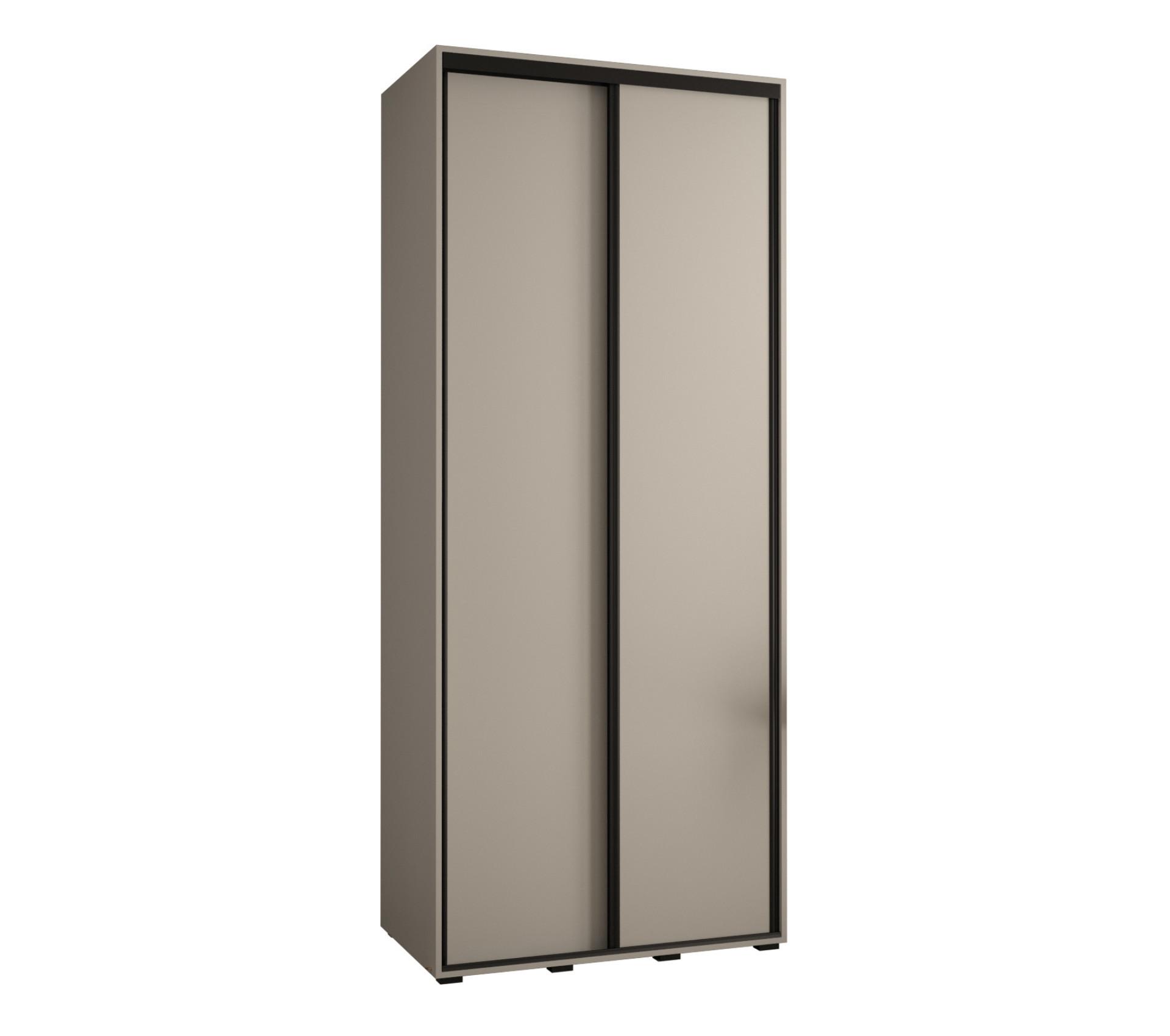 SCHWEBETÜRENSCHRANK 235,2/100/45 2-türig - Kaschmir/Schwarz, Holz/Metall (100/235.2/45cm) - MÖBEL KRYSPOL
