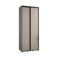 SCHWEBETÜRENSCHRANK 235,2/100/45 2-türig - Kaschmir/Schwarz, Holz/Metall (100/235.2/45cm) - MÖBEL KRYSPOL