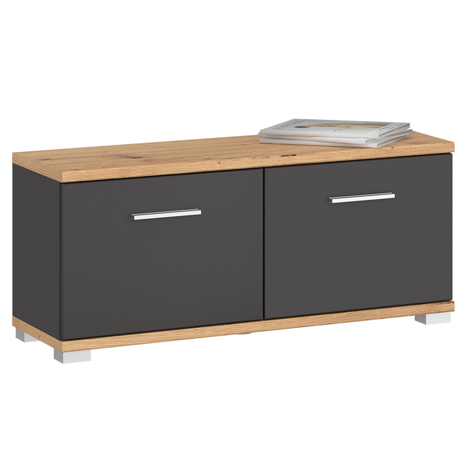 SITZBANK BILBAO dunkelgrau, Artisan Eiche - Dunkelgrau, Holzwerkstoff (90/40/34cm) - CARO-Möbel