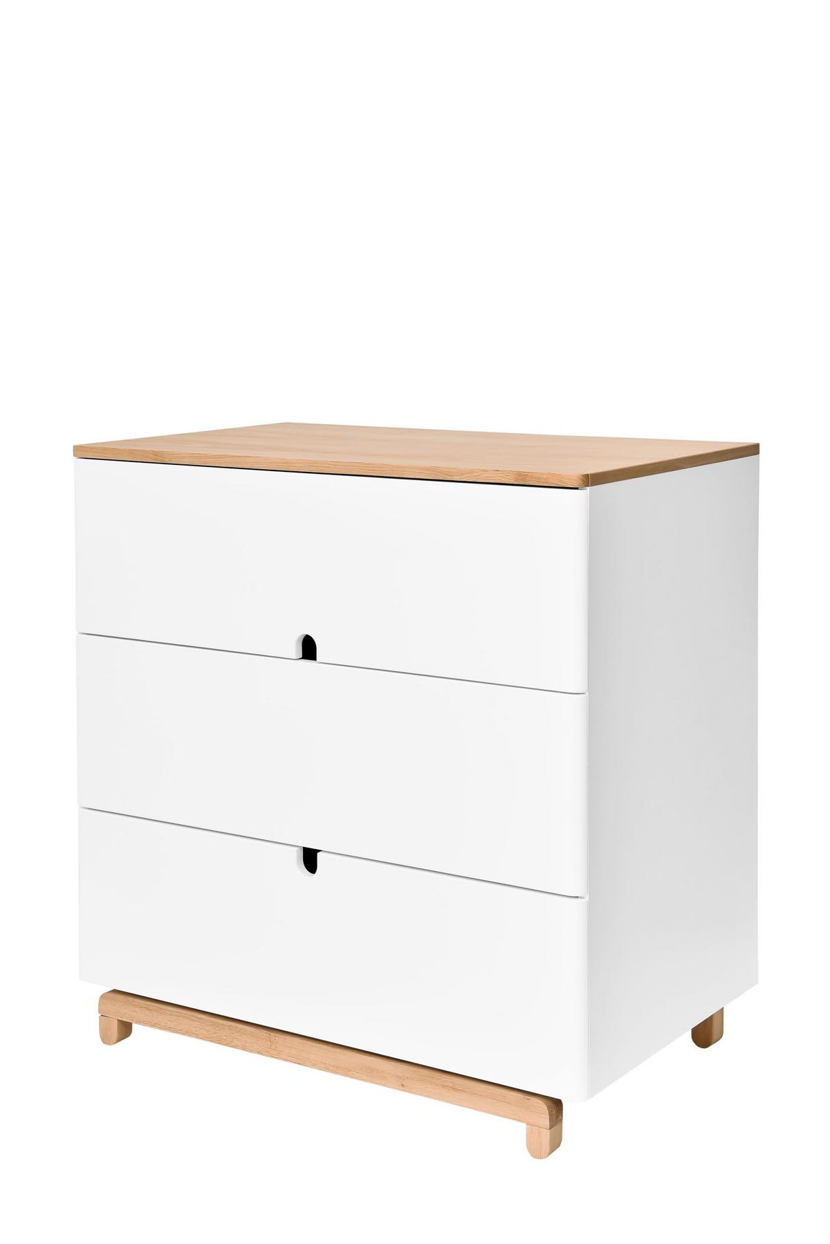 KINDERKOMMODE Nomi – rustikale Eleganz und Funktionalität Weiß - Weiß, Holzwerkstoff (90/90/50cm) - RAUMHIRSCH FURNITURE