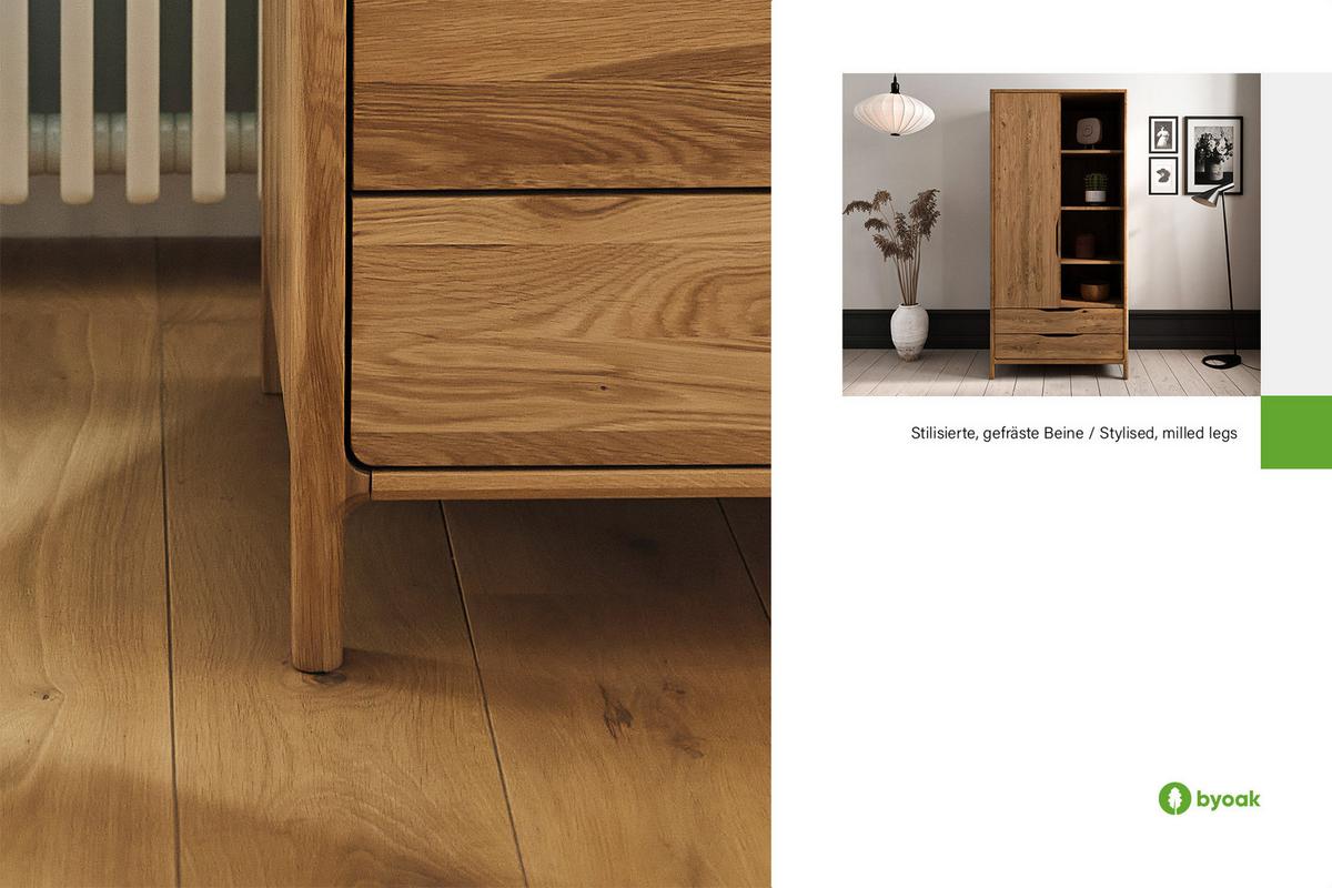 KLEIDERSCHRANK PAUL Wildeiche - Wildeiche, Holz (95/188/60cm) - byoak