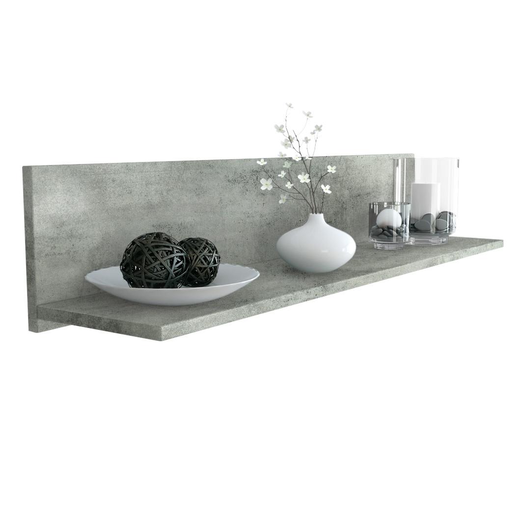 WANDREGAL Skadu Beton Dunkel Optik - Dunkelgrau, Holzwerkstoff (97.5/18.5/18.5cm) - Vladon