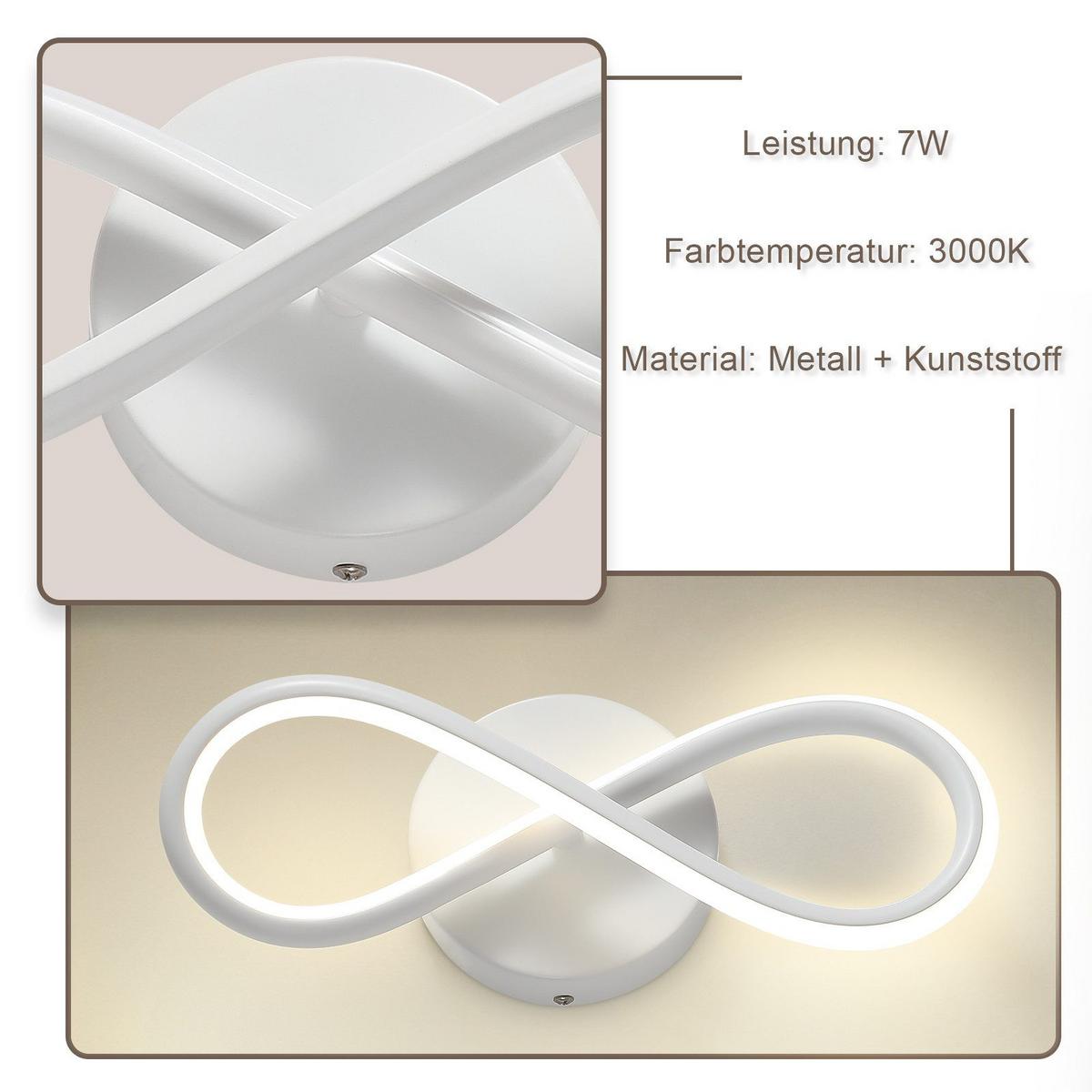 LED - WANDLEUCHTE Regnirion 12.0/9.0/31.0 cm - Weiß, Metall (12/9/31cm) - ZMH