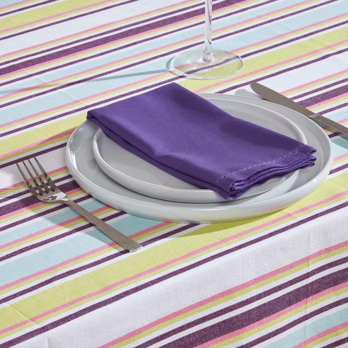 TISCHDECKE Osaka bunt gestreift, 137/178 cm, 100% Baumwolle - Multicolor, Textil (137/178cm) - Homescapes