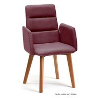 ARMLEHNSTUHL (2er-Set) Darelle 52x92x60 Eiche geölt/Marsala - Eichefarben/Brombeere, Kunststoff (60/92/52cm) - 58aufmkessel