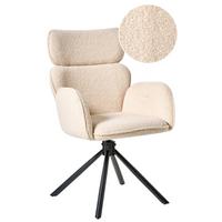 ESSZIMMERSTUHL drehbar Bouclé Hellbeige Alene - Beige, Textil (60/93/68cm) - Beliani