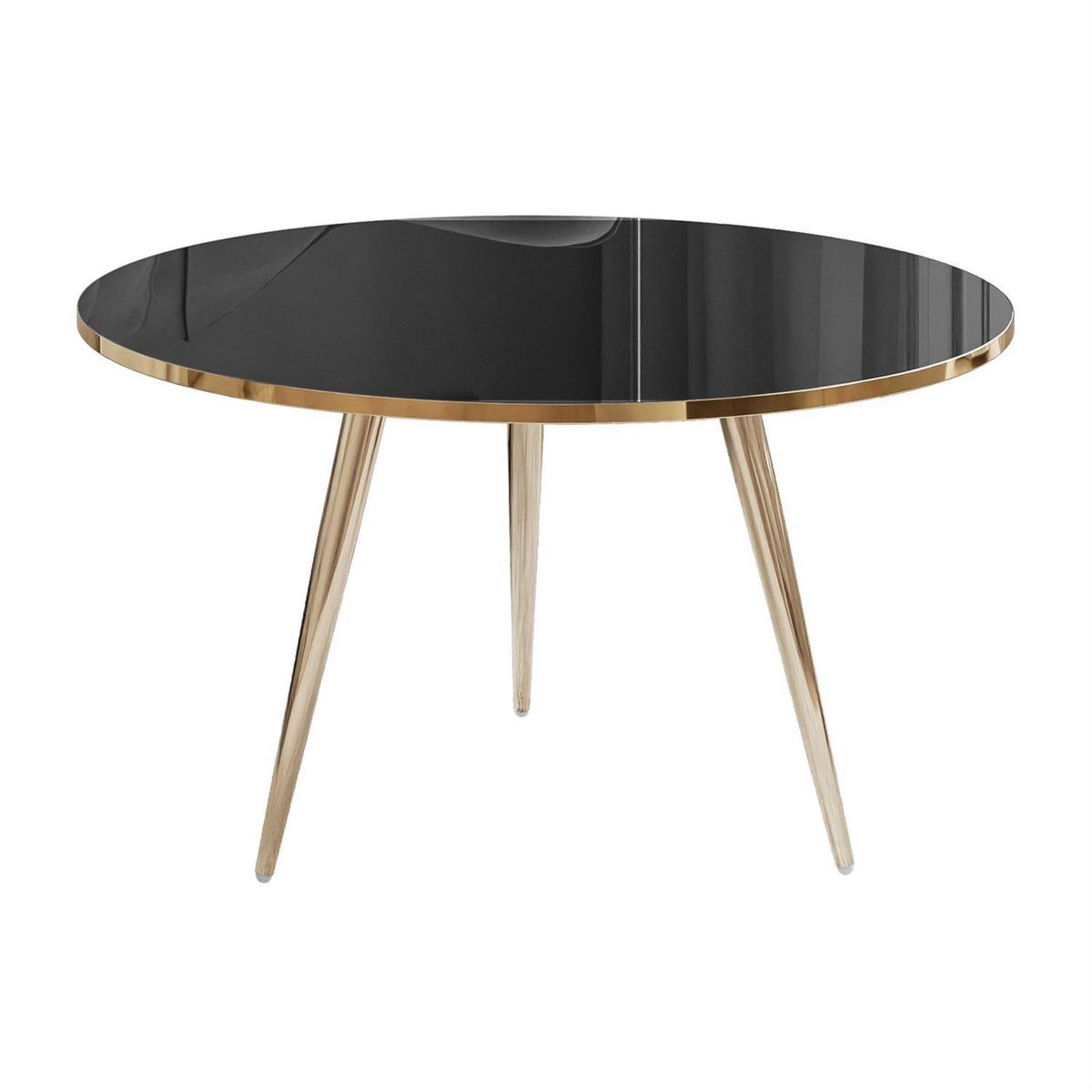 COUCHTISCH SOLEIL GOLD Schwarz Hochglanz, 70cm - Schwarz, Holzwerkstoff (70/70/47cm) - Lookway
