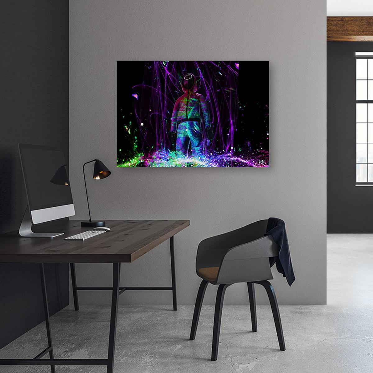 WANDBILD neonspieler - Lila, Textil (60/40cm) - Feeby