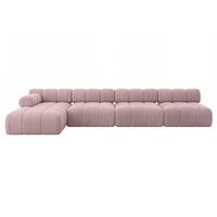 ECKSOFA modulares Sofa Razon-L3 - 380x160x70 cm Rosa Cord - Rosa, Holzwerkstoff/Textil (380/160cm) - ALTDECOR