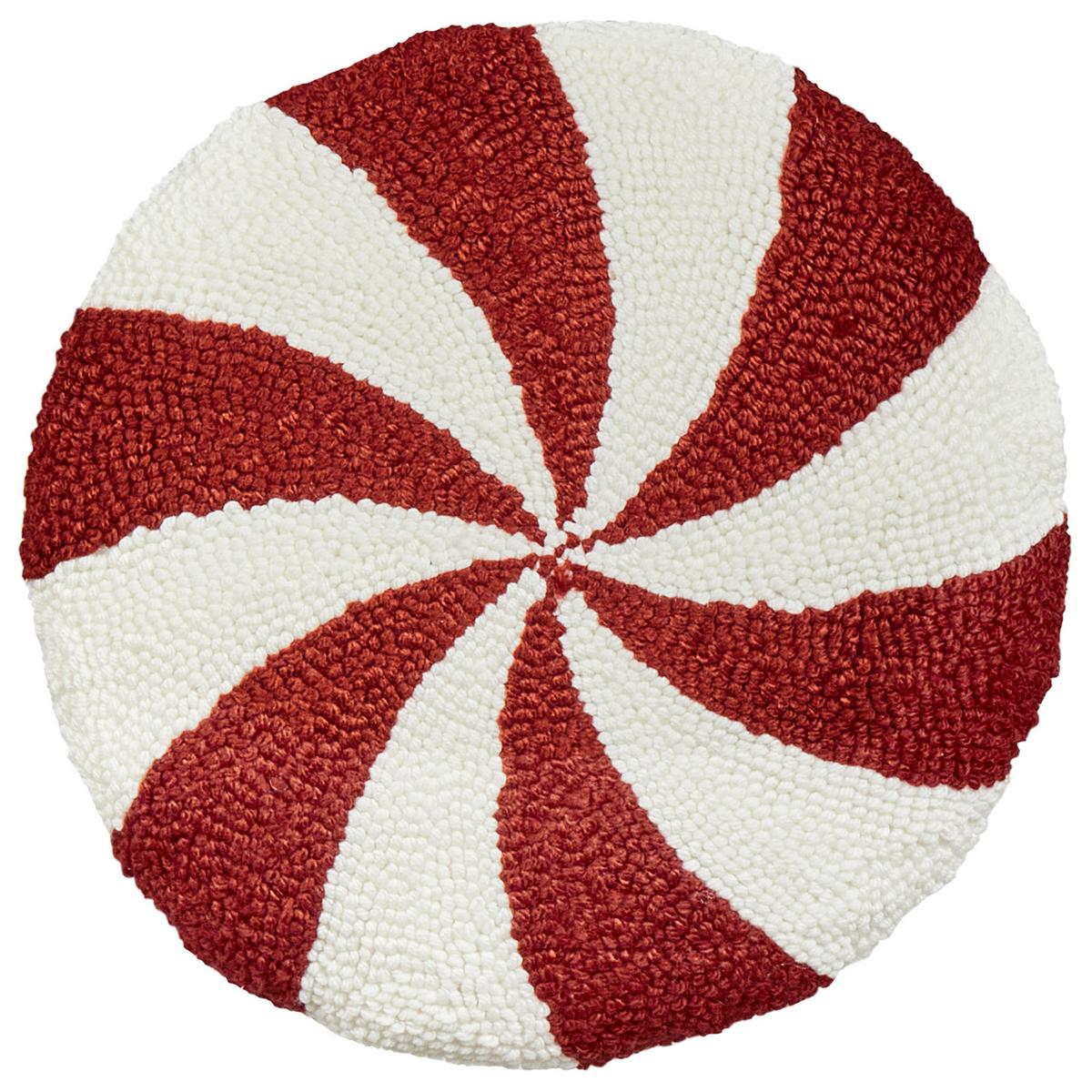DEKOKISSEN 2er-Set Weiß 40/40 cm Swirl Candy - Rot/Weiß, Textil (40/40cm) - Beliani