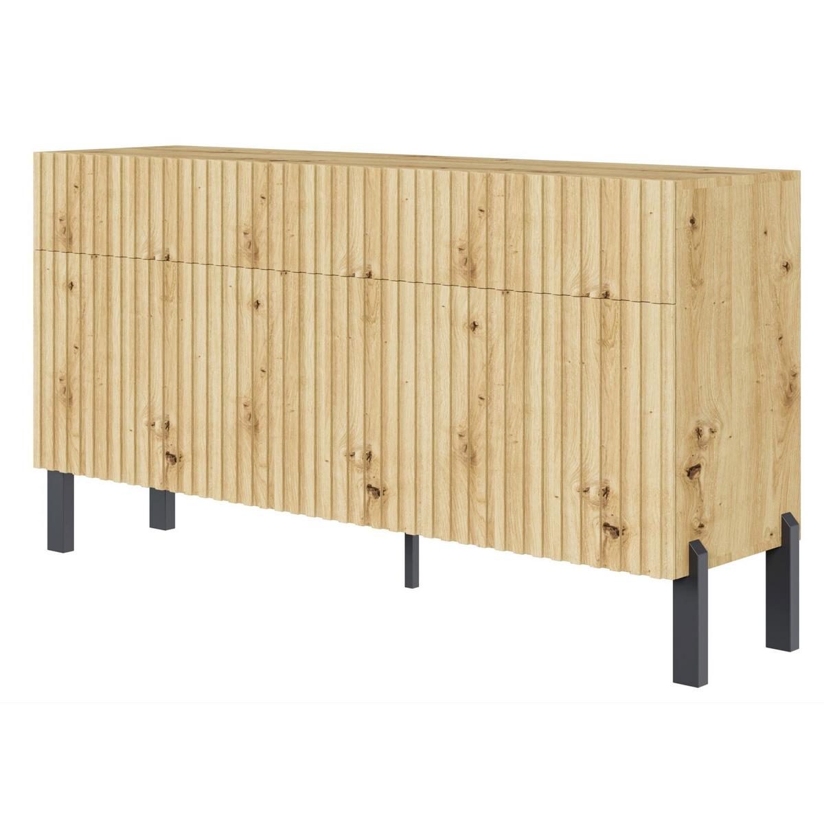 SIDEBOARD Telire 3-türig Artisan Eiche-Optik, 154 cm - Eichefarben/Beige, Holzwerkstoff/Metall (154/80.4/34cm) - Selsey