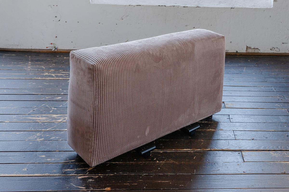 SESSEL MIA Taupe Cord - Taupe/Schwarz, Kunststoff/Textil (192/72/120cm) - KAWOLA