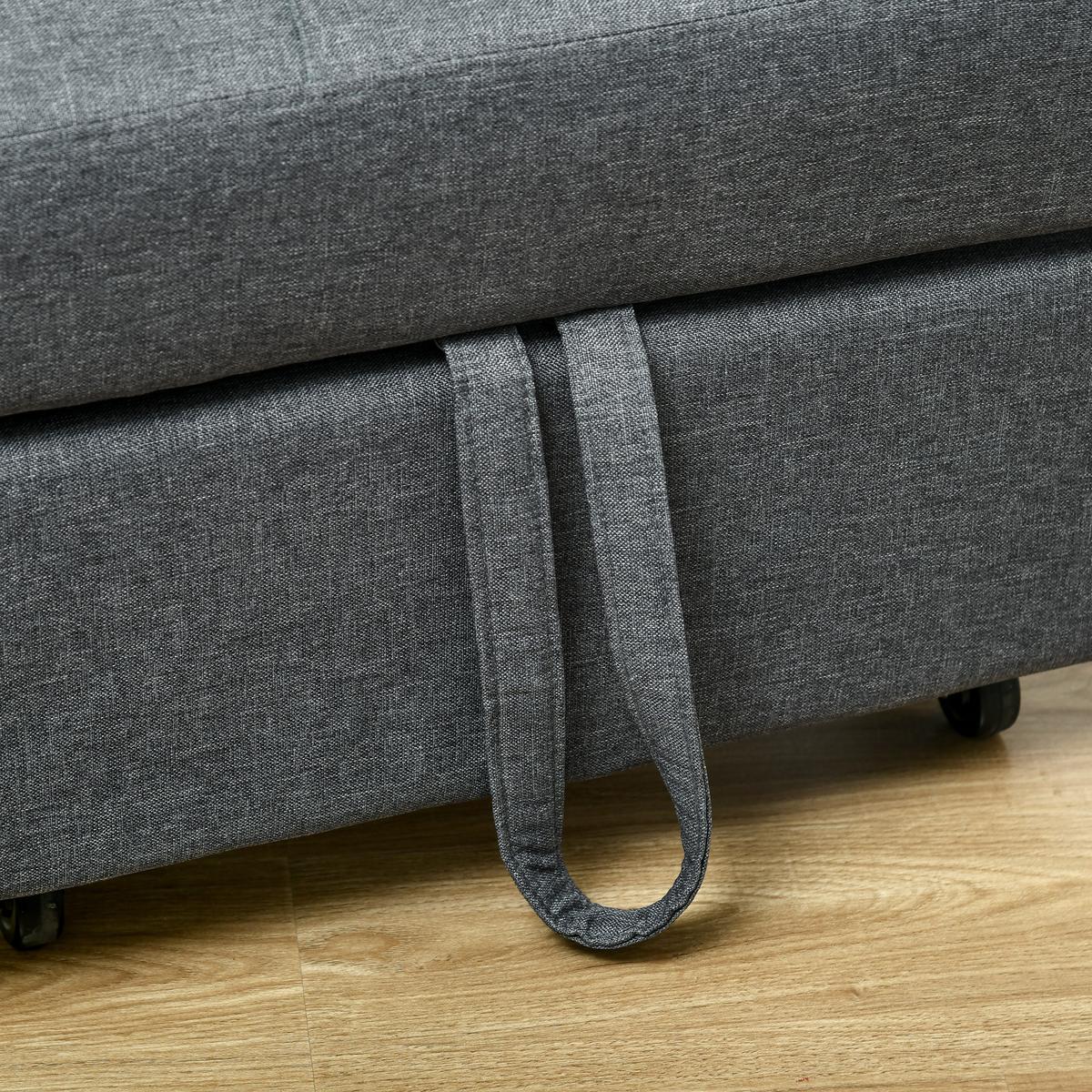 SCHLAFSESSEL aus Eukalyptusholz Polyester Grau - Dunkelgrau, Textil (104/43/65.5cm) - HOMCOM