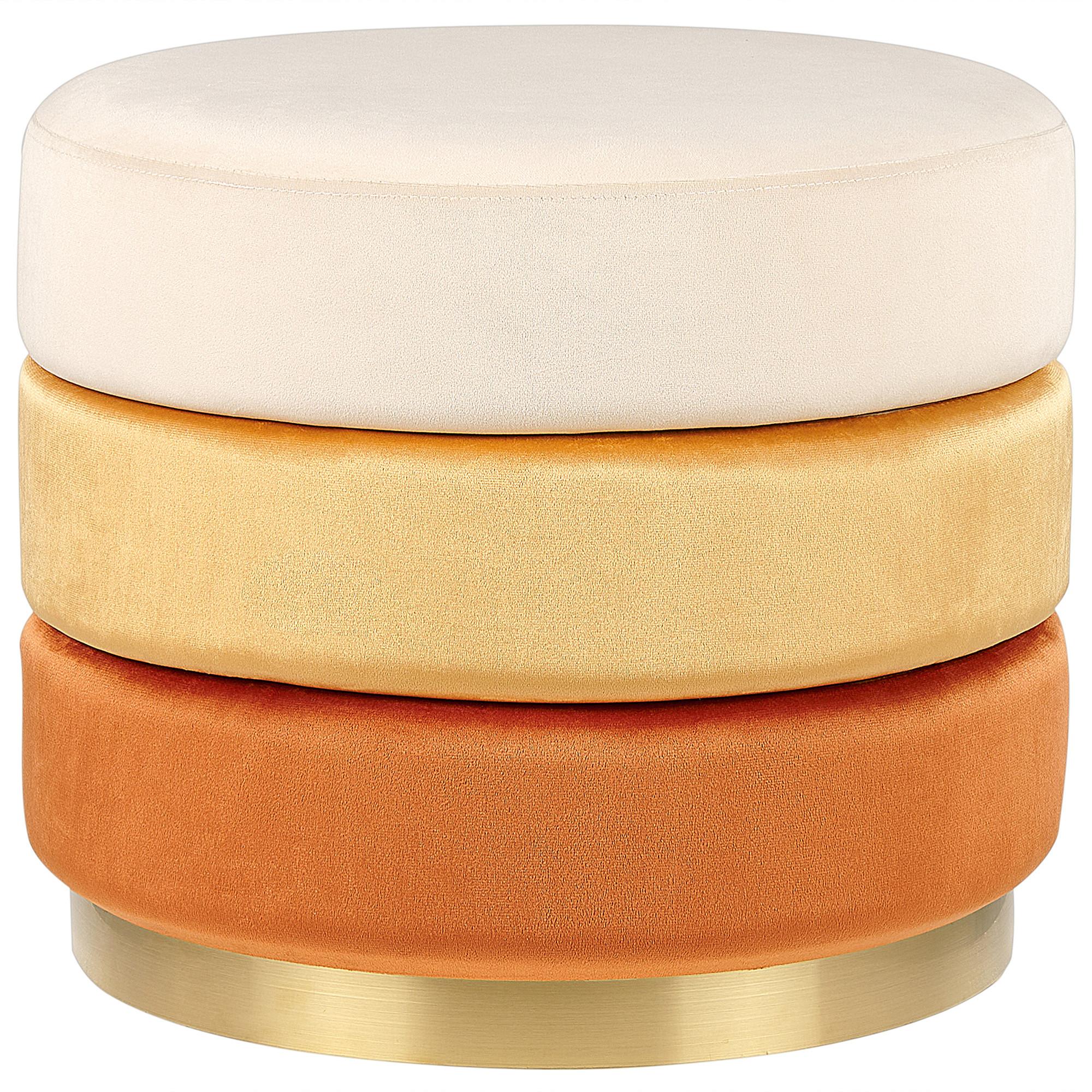 POUF Louin 48/48/41 cm - Orange, Textil (48/41/48cm) - Beliani