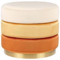 POUF Louin 48/48/41 cm - Orange, Textil (48/41/48cm) - Beliani