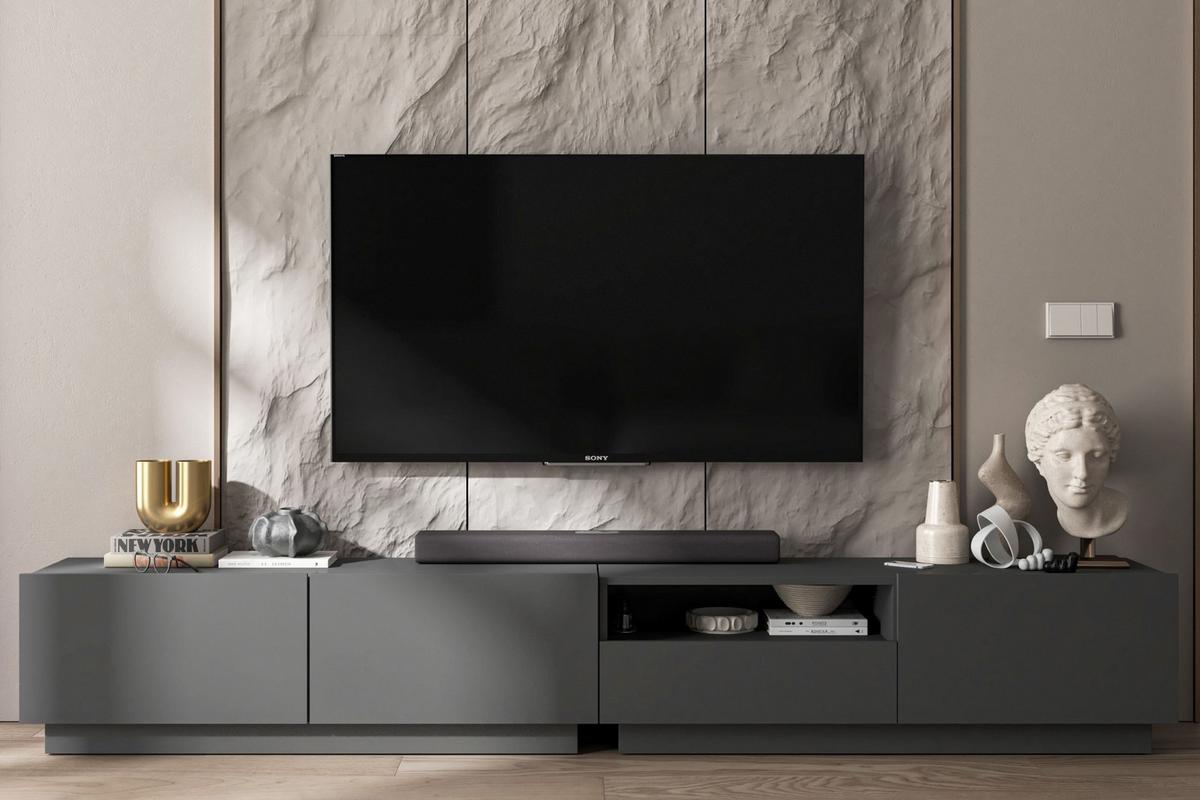 TV-LOWBOARD 2-er Set Enjoy Grau Matt Loft Schublade 120 cm - Grau, Holzwerkstoff (240/37/35cm) - Meble Lindner