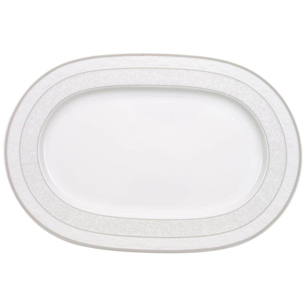 PLATTE OVAL Gray Pearl weiß 35 x 24 cm - Weiß, Keramik (24/1.7/35cm) - Villeroy & Boch