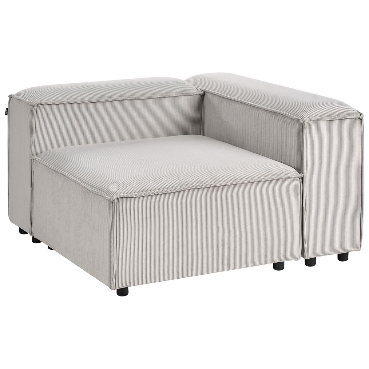 ECKMODUL Cord Taupe linksseitig Ardal - Taupe, Textil (120/68/120cm) - Beliani