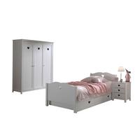 KINDERZIMMER Kamila 8 weiß aus MDF mit Bett, Schrank und Nachtkonsole - Weiß, Holzwerkstoff (370/1/170cm) - 58aufmkessel
