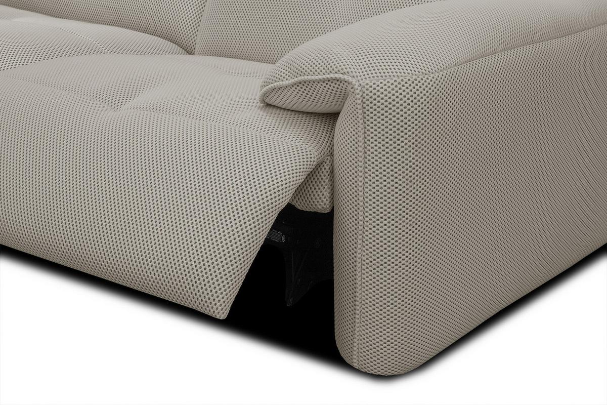ECKSOFA TRENTO 4-Sitzer mit 1 Relaxfunktion, beige - Beige/Schwarz, Holzwerkstoff/Kunststoff (165/262cm) - Wozimo
