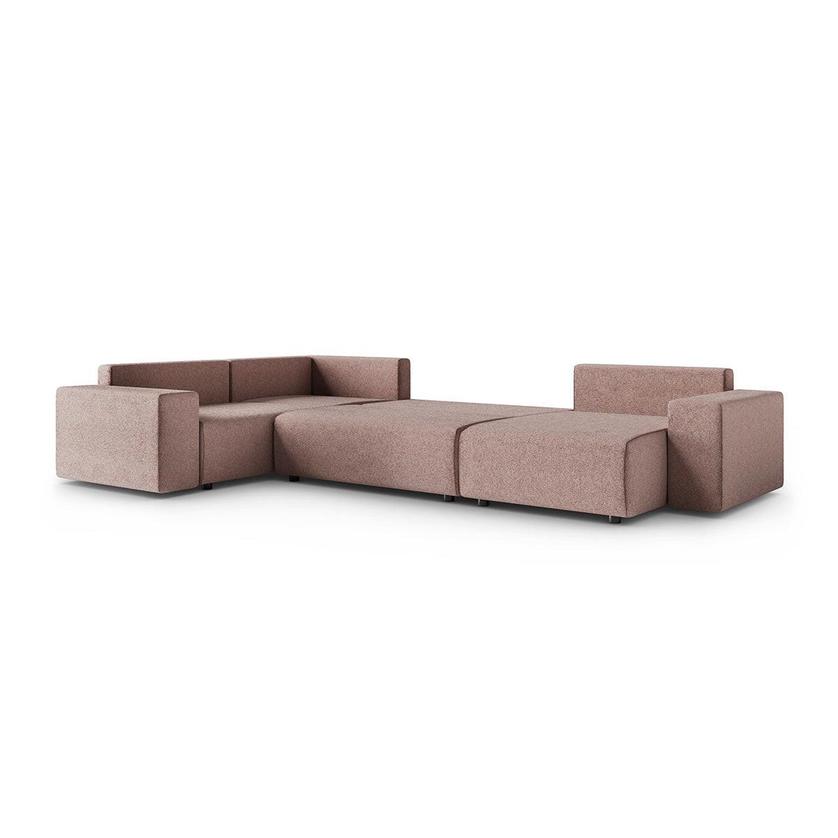 PANORAMASOFA Lorenzo 5 Sitzplätze Rosa - Rosa, Holz (378/85/236cm) - Petits-meubles