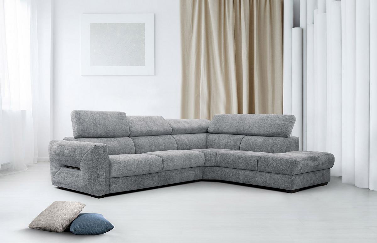 ECKSOFA CALVERA 5-Sitzer, grau - Grau, Holzwerkstoff/Textil (298/239cm) - Wozimo