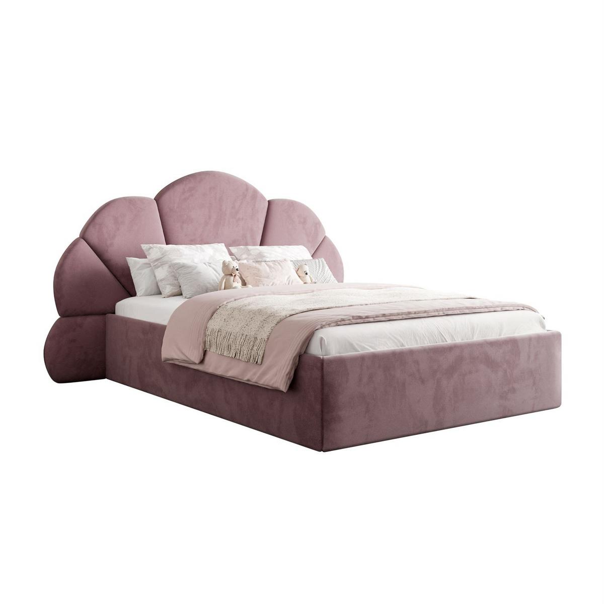 POLSTERBETT ARIEL mit Bettkasten 90x200 cm Element 10 - Rosa, Textil (90/200cm) - Lookway