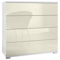 KOMMODE Pavos Creme Hochglanz - Creme, Holzwerkstoff (76/76/35cm) - Vladon