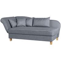RECAMIERE mit Armteil links klappbar Katia Bezug Flachgewebe Buche natur / denim - Blaugrau, Kunststoff (190/82/88cm) - 58aufmkessel
