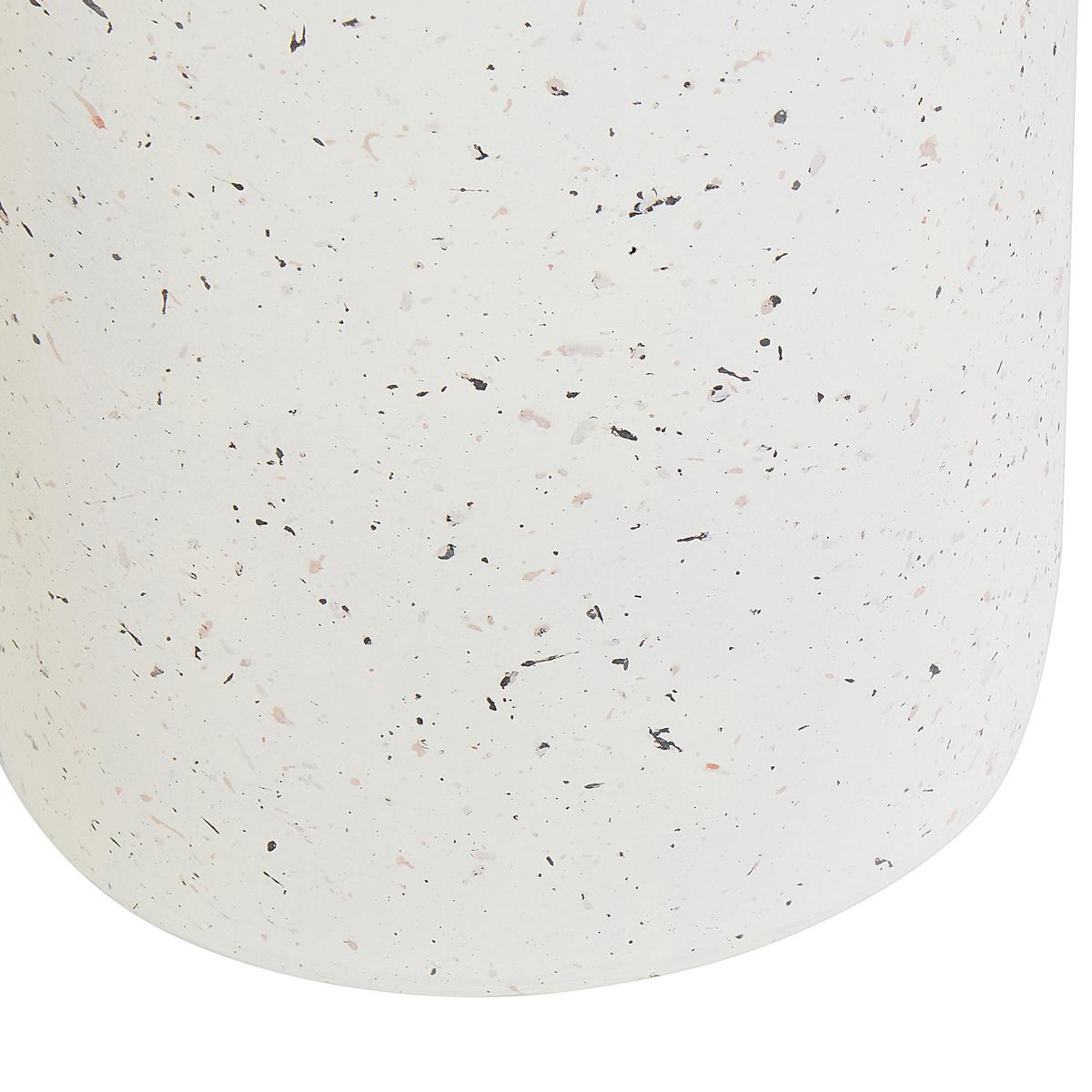 BEISTELLTISCH Beton cremeweiß Terrazzo Optik rund 33 cm Cadini - Weiß, Stein (33/33/71cm) - Beliani