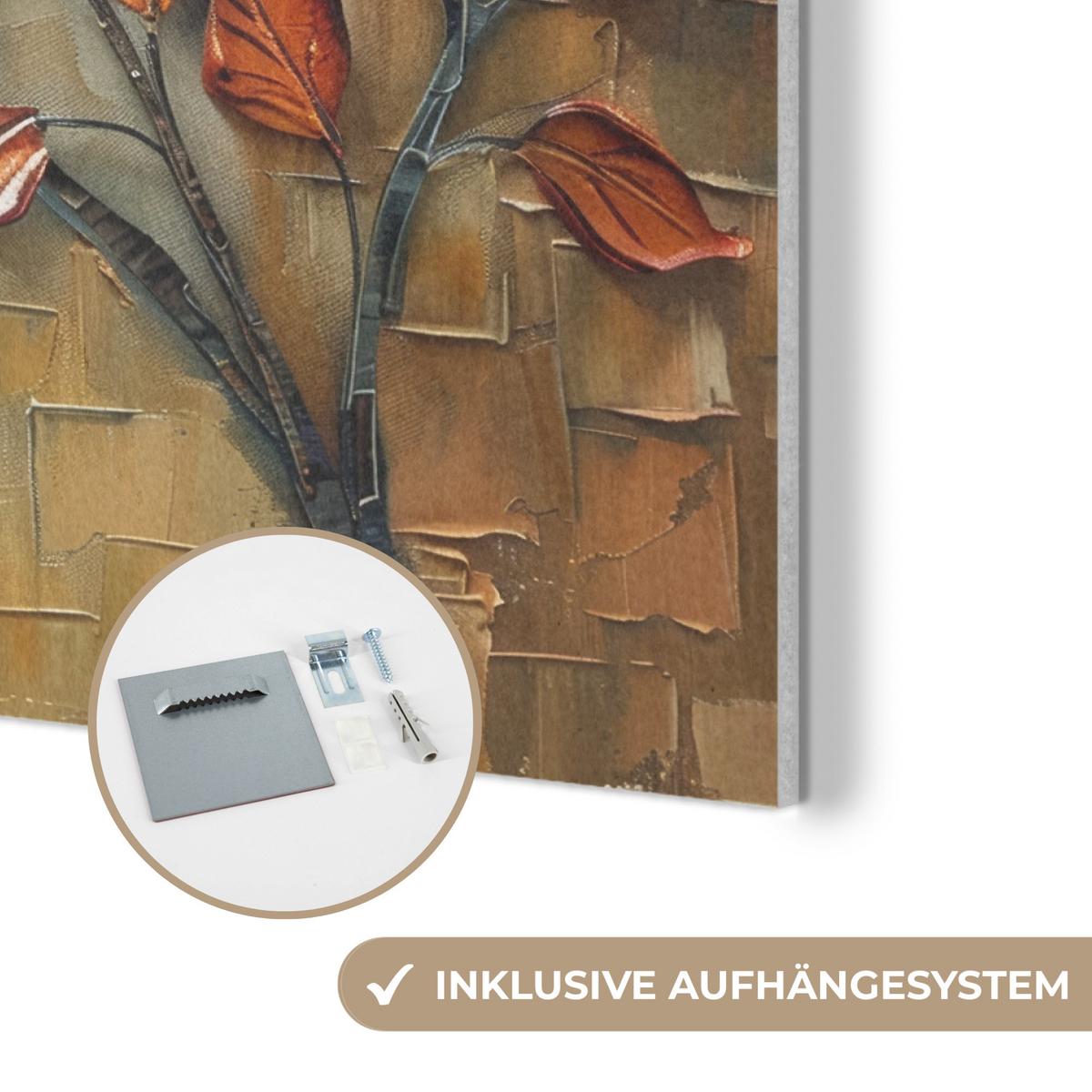 AKUSTIKBILD Baum - Abstrakt - Natur - Kunst Wanddeko 70x50 cm - Goldfarben, Kunststoff (70/50/0.9cm) - MuchoWow