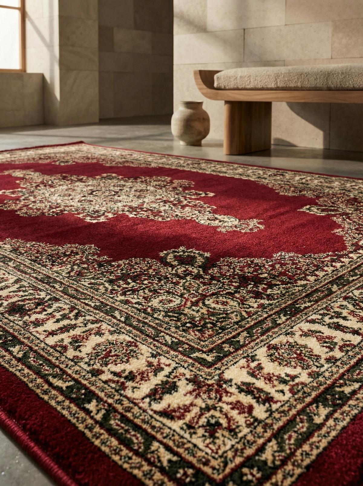 TEPPICH Kurzflor TANNHEIM in Rot, orientalisch, Florhöhe 12 mm, 80 x 150 cm - Rot, Textil (150/80cm) - KADIMA DESIGN