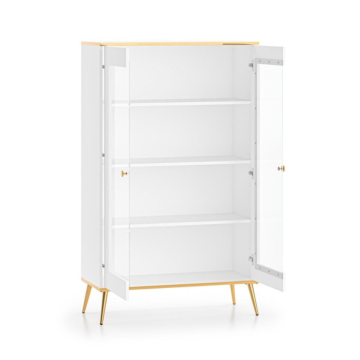 GESCHIRRSCHRANK Zora Weiß - Weiß, Holzwerkstoff (92/152/40cm) - Petits-meubles