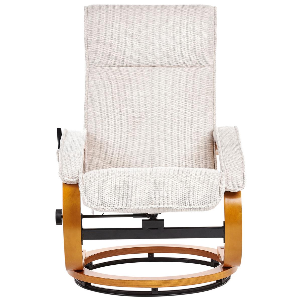 MASSAGESTUHL mit Fußstütze Stoff Hellbeige Hero - Beige, Textil (51/102/80cm) - Beliani
