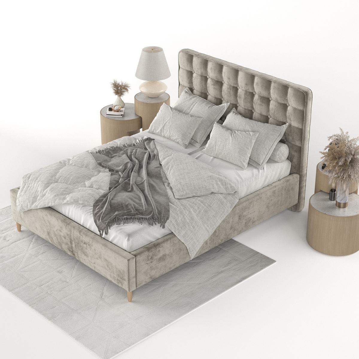 POLSTERBETT Paloma 160/200 cm Beige im Lotta Stoff - Beige/Naturfarben, Holz/Holzwerkstoff (160/200cm) - AltaBeds