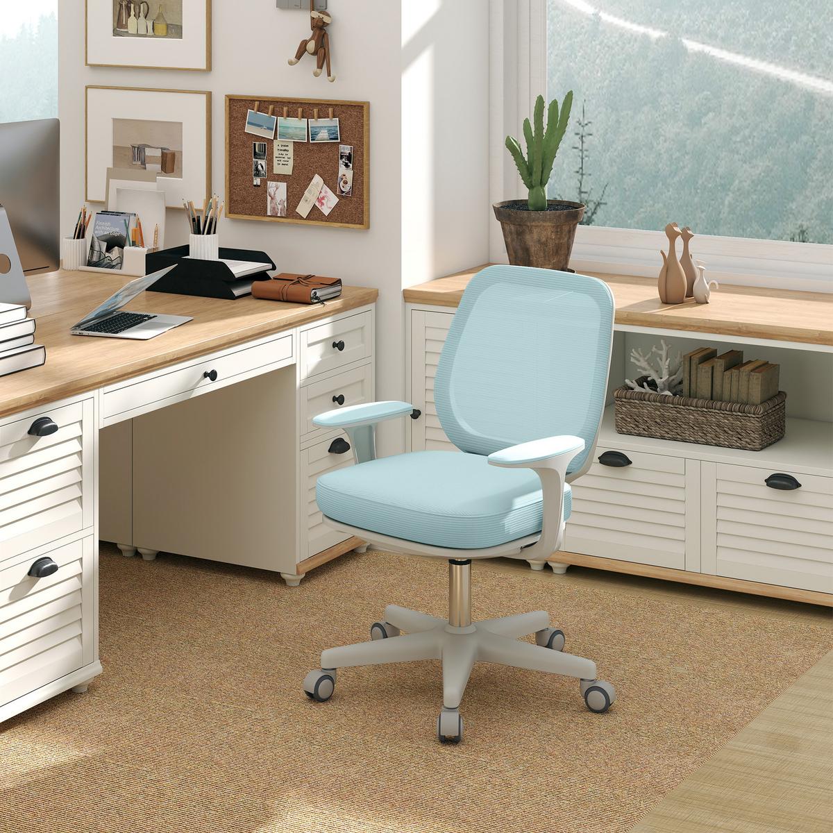 BÜROSTUHL Polyester Kunststoff Grün - Hellgrün/Grau, Kunststoff/Textil (48/94.5/55cm) - Vinsetto