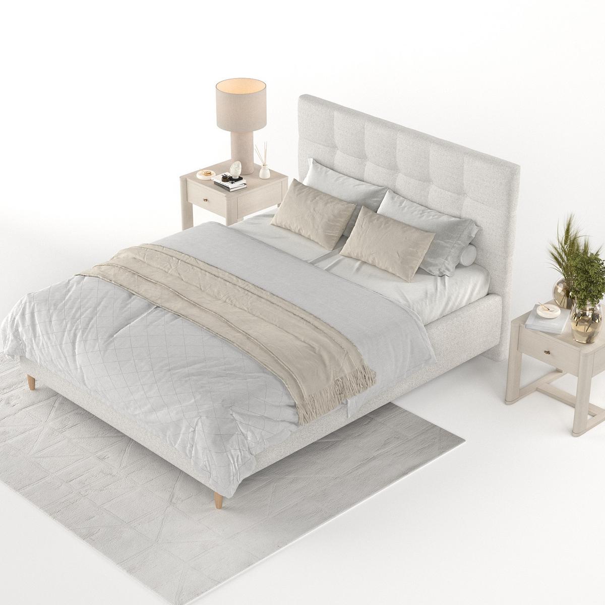 POLSTERBETT Cora 120/200 cm Hellbeige im Riva Stoff - Beige/Naturfarben, Holz/Holzwerkstoff (120/200cm) - AltaBeds