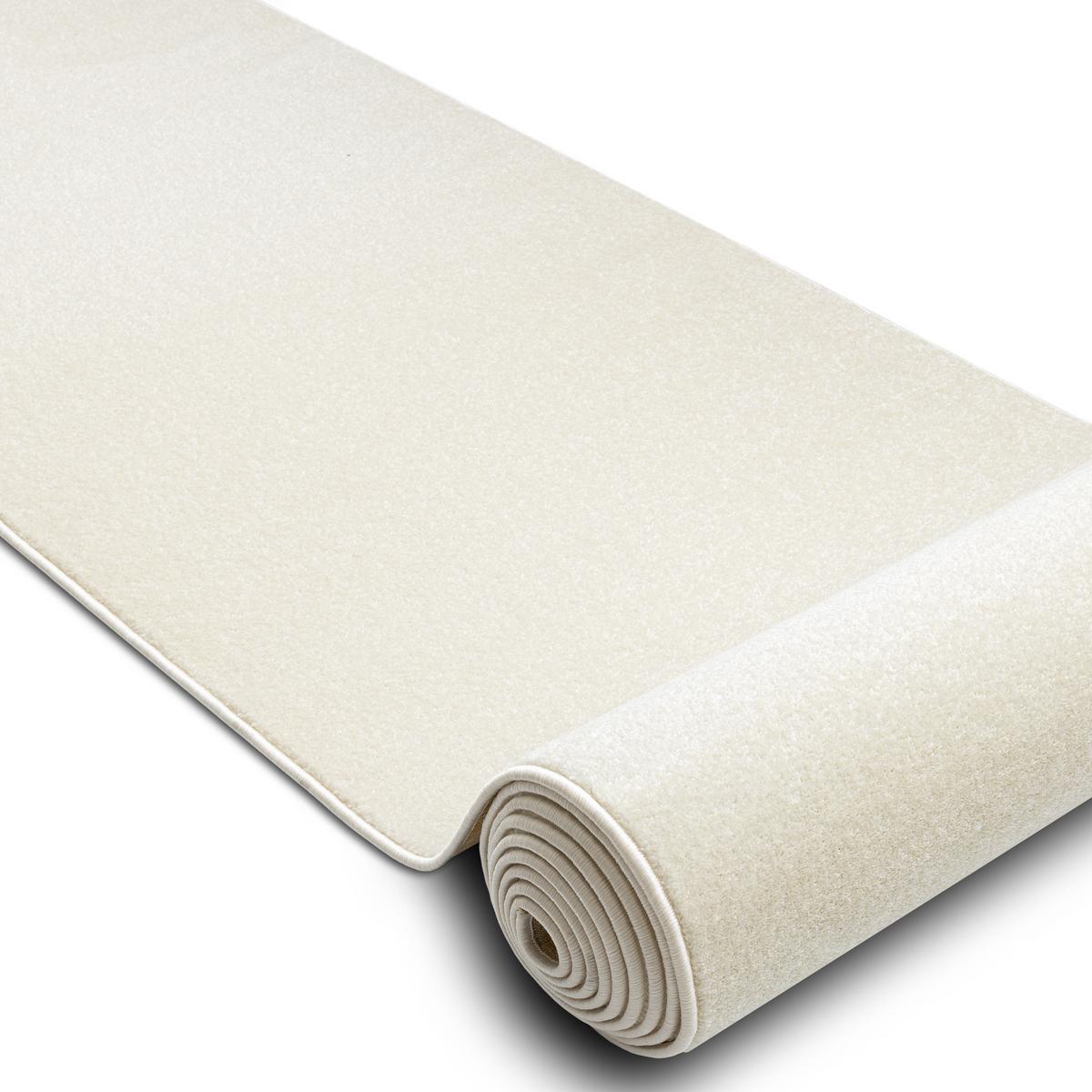 LÄUFER KARMEL Glatt, 80/100 cm - Weiß, Textil (80/100cm) - rugsX