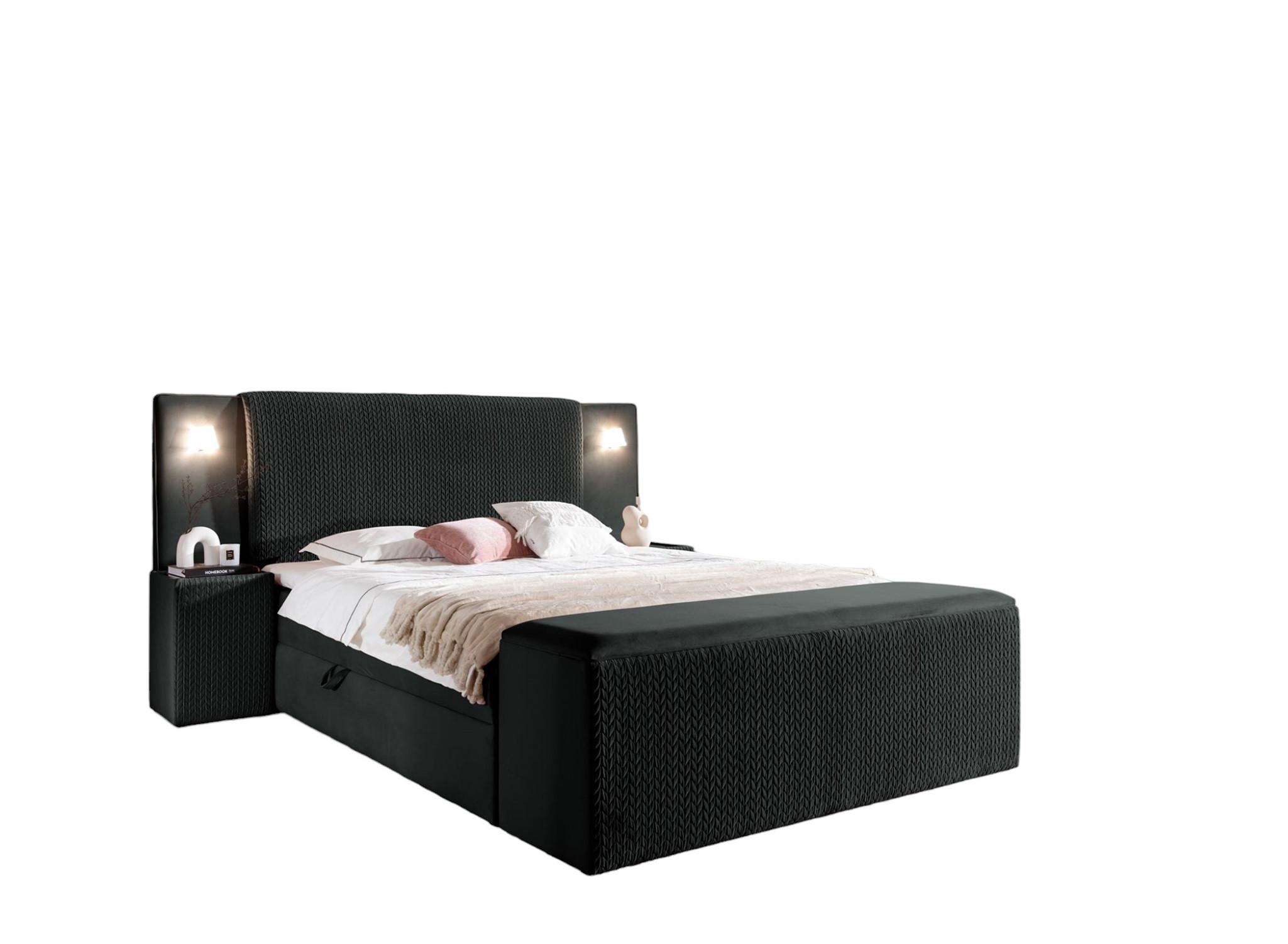 BOXBETT Marten Magic Velvet Set.4 - Schwarz, Holzwerkstoff/Textil (160/200cm) - Fun Möbel