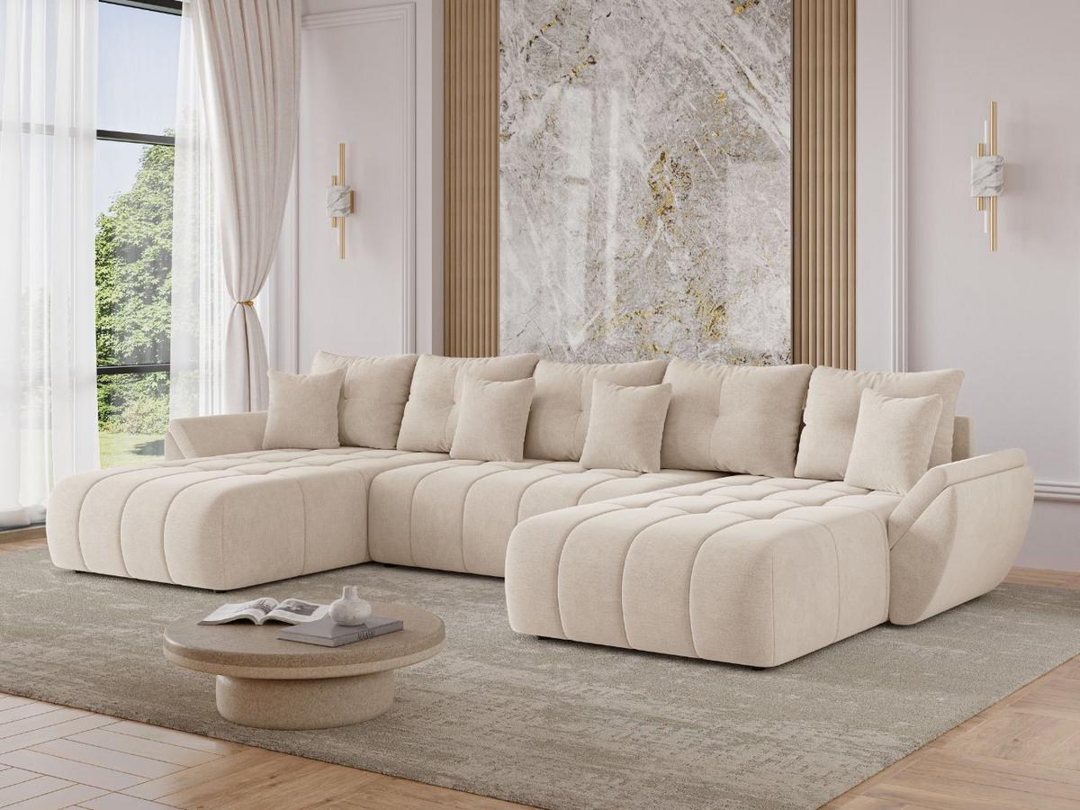 ECKSOFA Decor U Beige - Beige, Holz/Textil (381/192cm) - Graingold