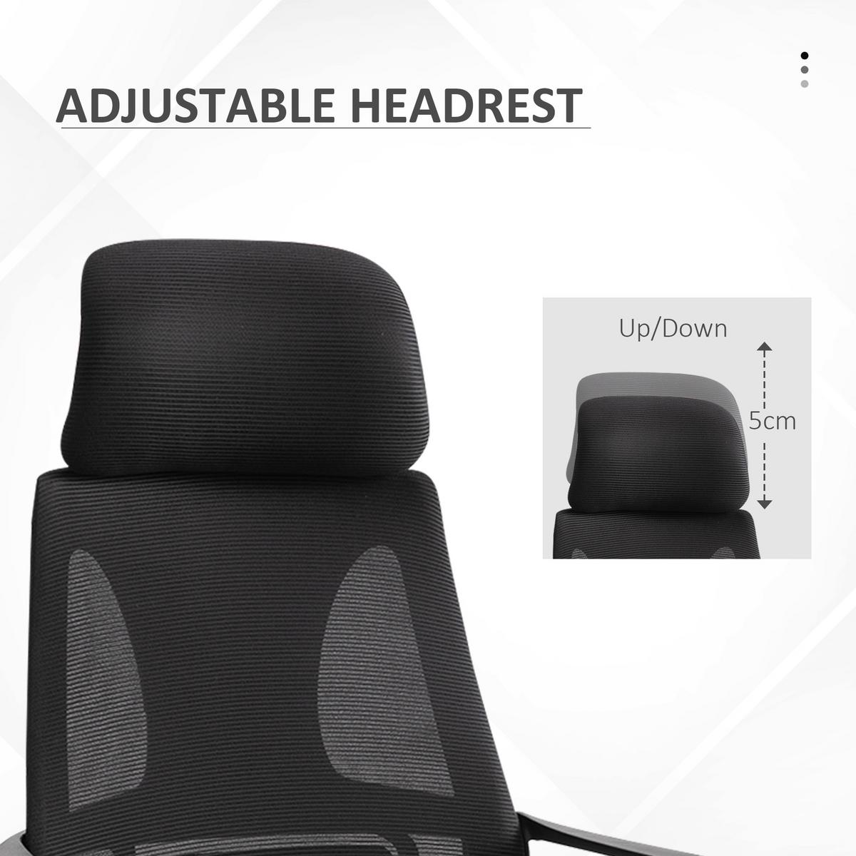 BÜROSTUHL Polyester Schaumstoff Schwarz - Schwarz, Kunststoff (55/126/64cm) - Vinsetto
