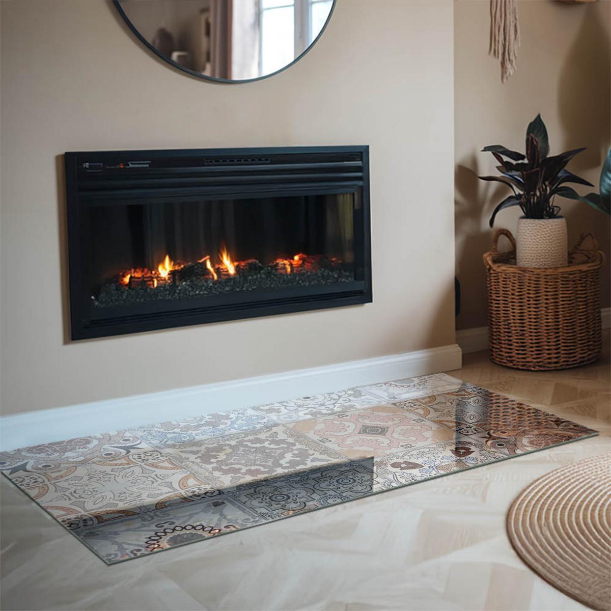 GLASPLATTE für Kamin 140x70 cm - Grau, Glas (140/70/0.4cm) - TULUP