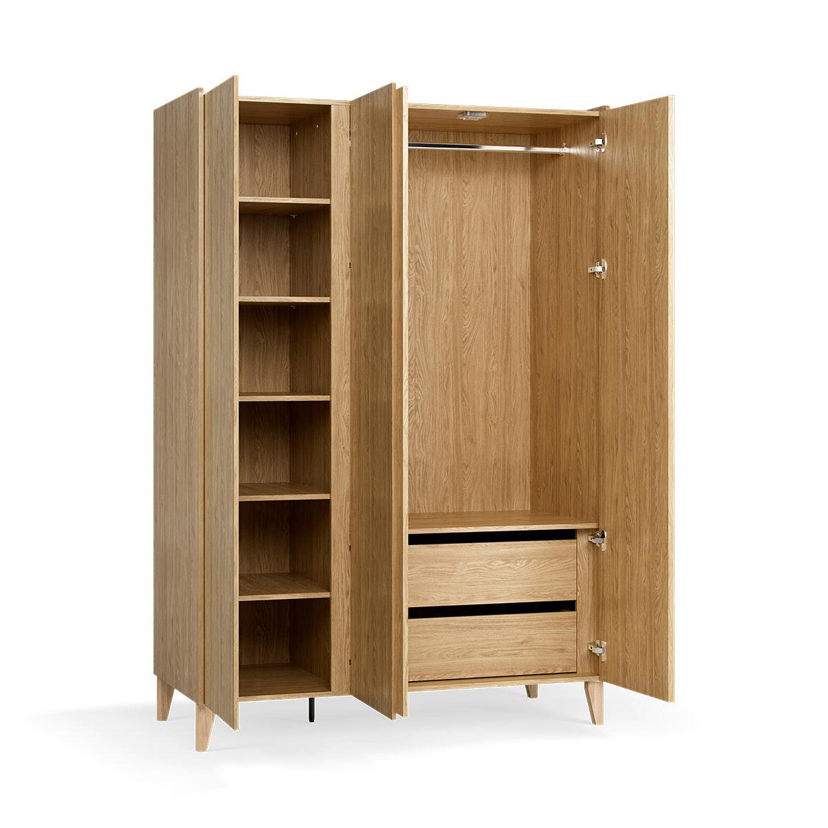 SCHRANK 3 Türen Muve Holz - Braun, Holzwerkstoff (139/204/60cm) - Petits-meubles