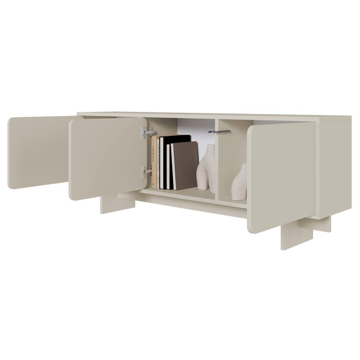 TV-LOWBOARD Wuwu Greige 150 cm - Taupe, Holzwerkstoff (150.4/55/35cm) - Selsey