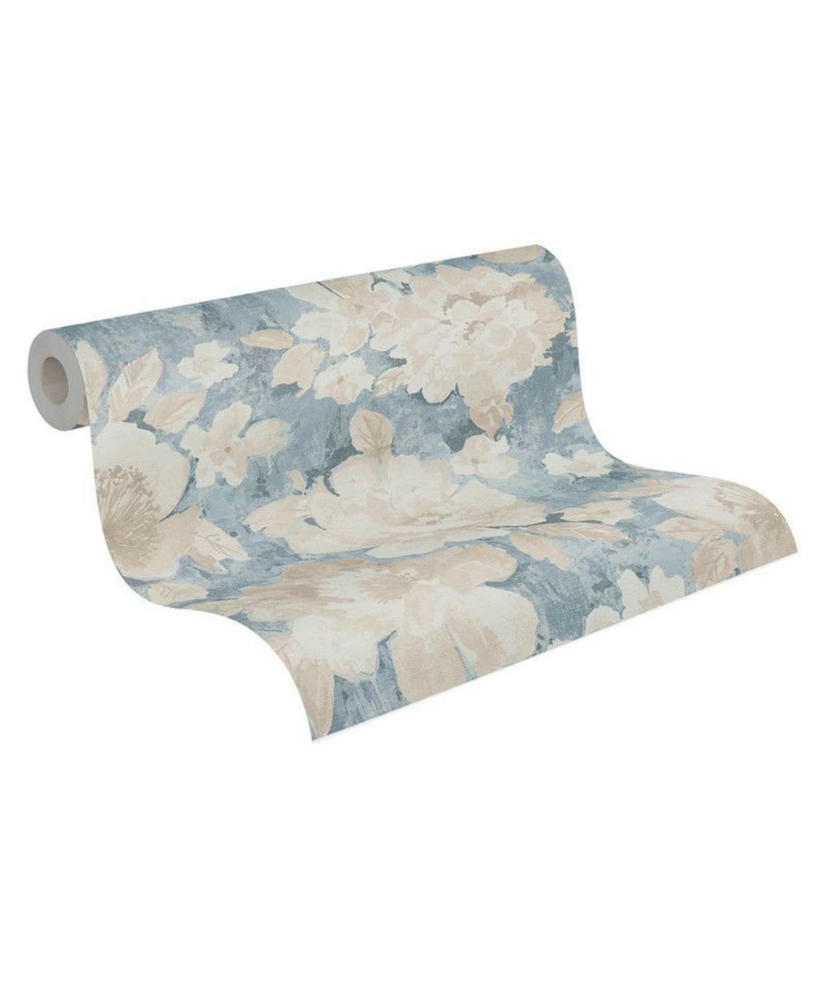 VLIESTAPETE Blau 53/1005 cm - Beige, Textil (53/1cm) - KUNSTLOFT