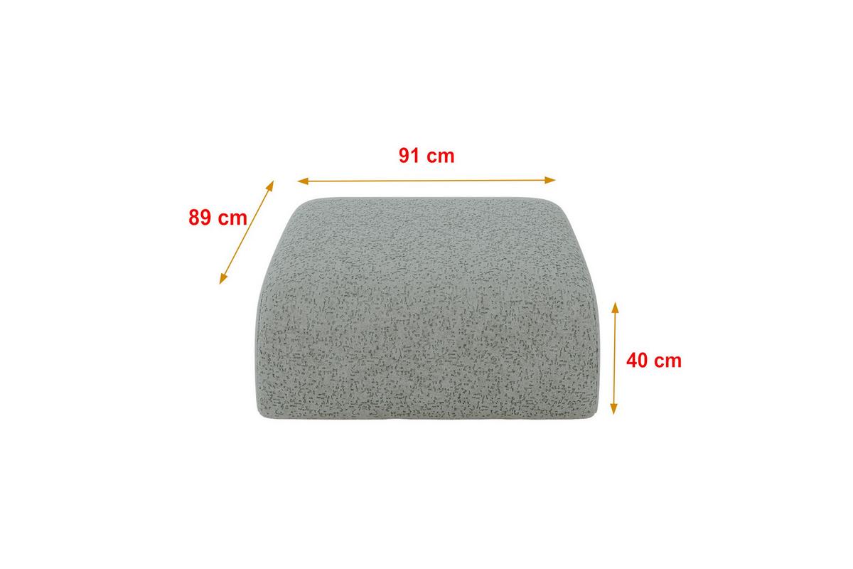 POUF MIRA-PUF 91x89x40 Grün cm Velours Modular Sitzhocker - Schwarz/Hellgrün, Holzwerkstoff/Kunststoff (91/40/89cm) - ALTDECOR