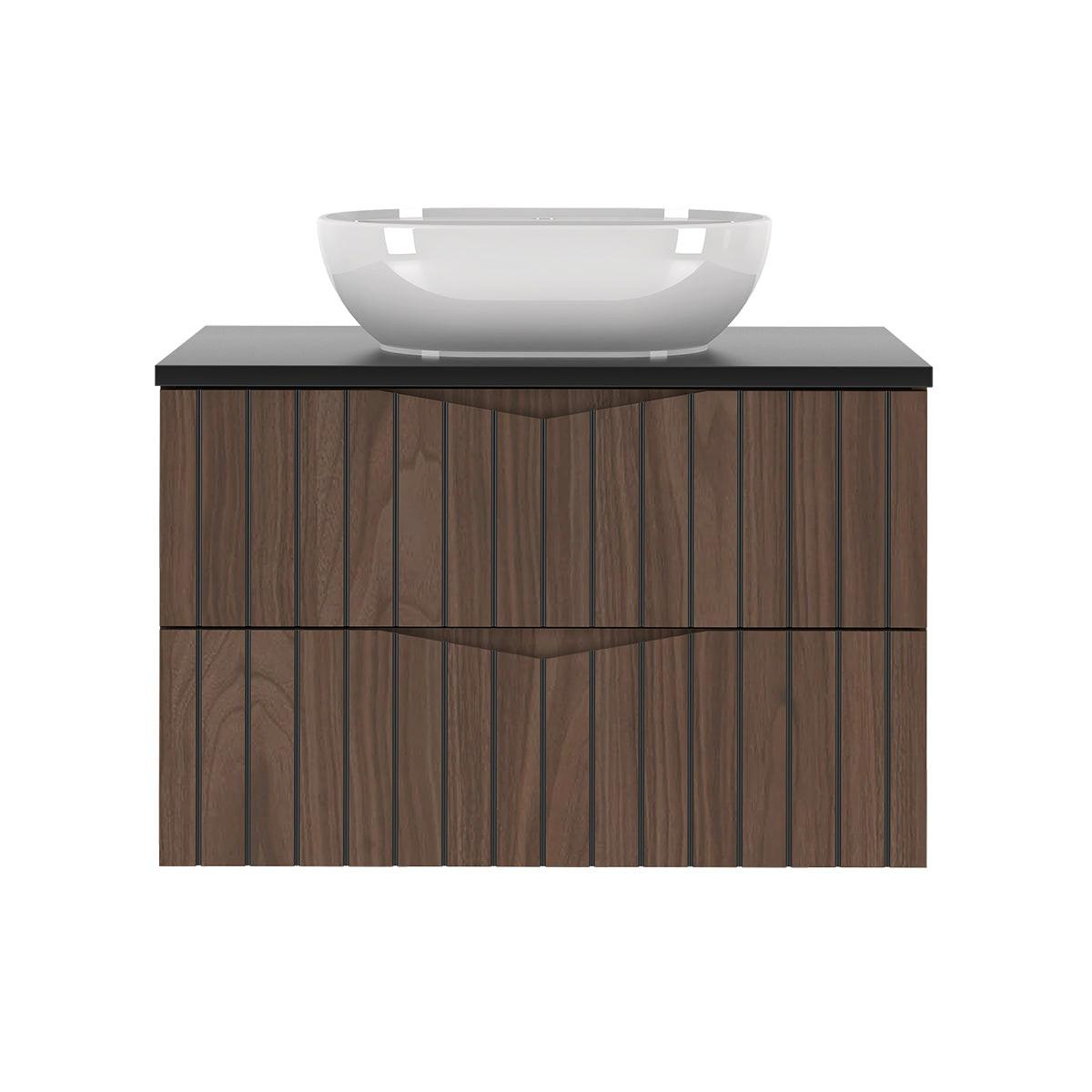 WASCHTISCH 80.6cm Siena Holz und Schwarz - Braun, Holzwerkstoff (80.6/52.2/46.5cm) - Petits-meubles